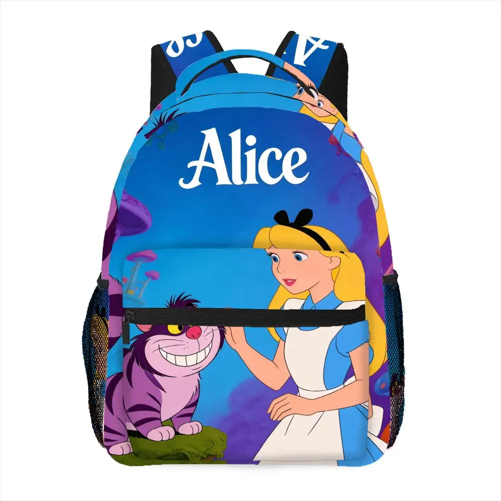 

Рюкзак с милым принтом Disney «Алиса и Чеширский кот», 1 шт., повседневная удобная сумка на плечо для путешествий, подходящая для ежедневных поездок на работу