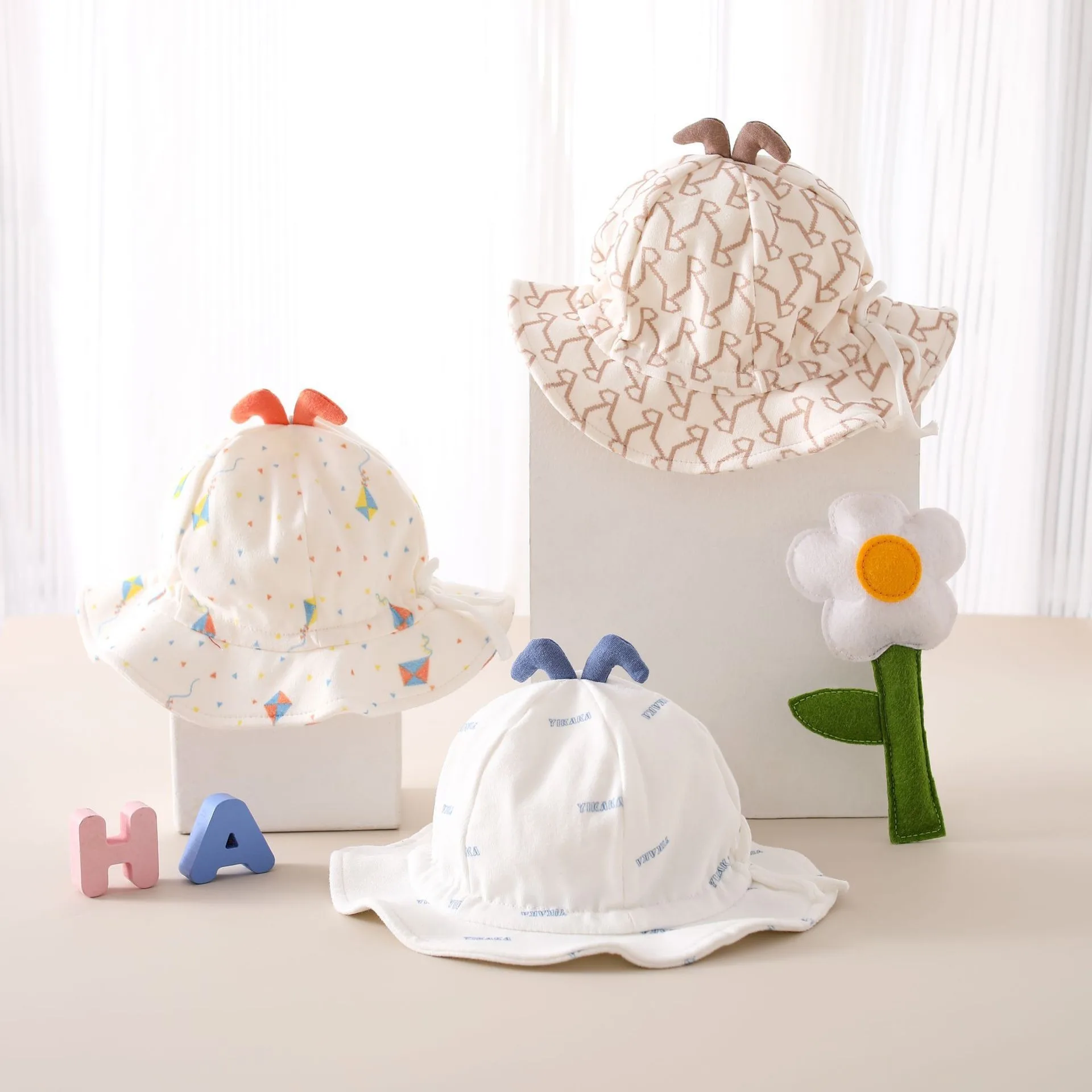 

Newborn Baby's Sunscreen Hat infant outdoor hat Cotton children fisherman style hat