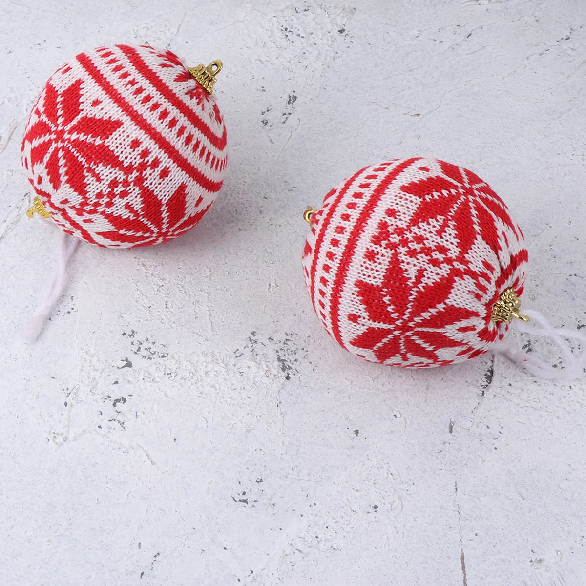 

6pcs Knit Wool Ball Christmas Decoration Red Large Hanging Ornament For Tree Home Sofa Desk Cafe Xmas Decor Wind Chime