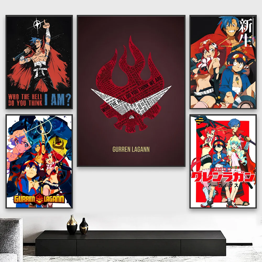

Anime G-Gurren Comics L-Lagann Poster HD art sticky wall waterproof home living room bedroom bar aesthetic decoration