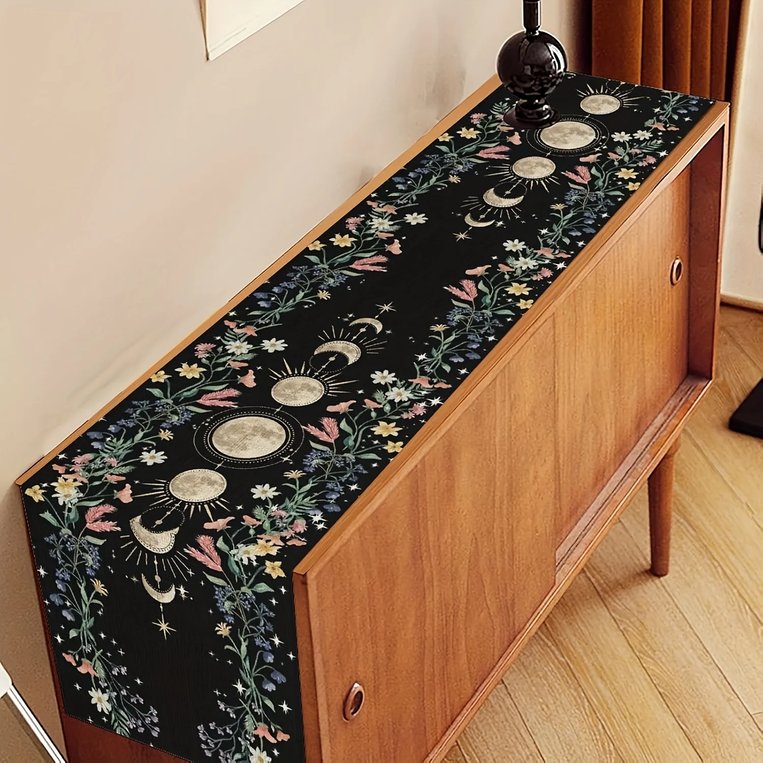 VIKAMA Moon Phase Gothic Witch Mystique Tablecloth Perfect for home kitchen dining areas, holiday parties, and table decorations