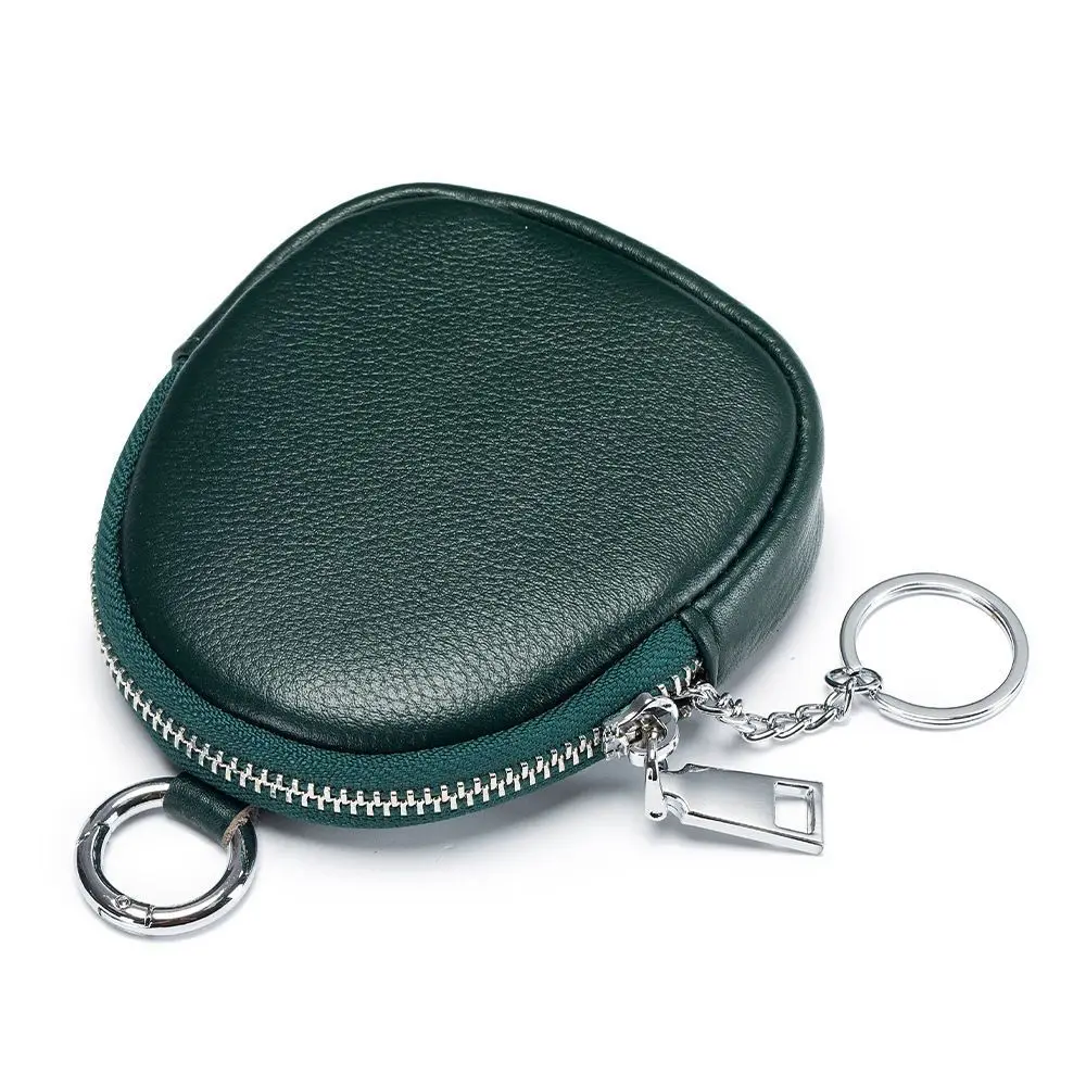 Portable Mini Coin Purse Zipper Solid Color Money Bag Keychain with Key Ring Card Holoder Wallet