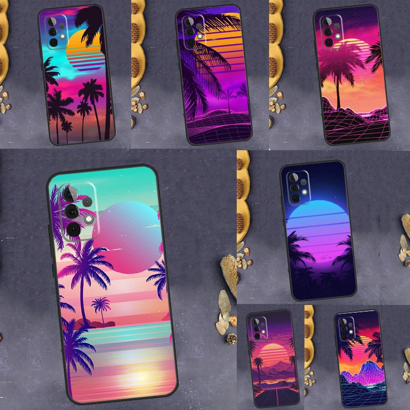 Hot Synthwave Retro 80s Neon For Samsung Galaxy A53 A33 A13 A52 A32 A12 A50 A31 A51 A71 A52S A54 A34 A24 A14 Phone Case