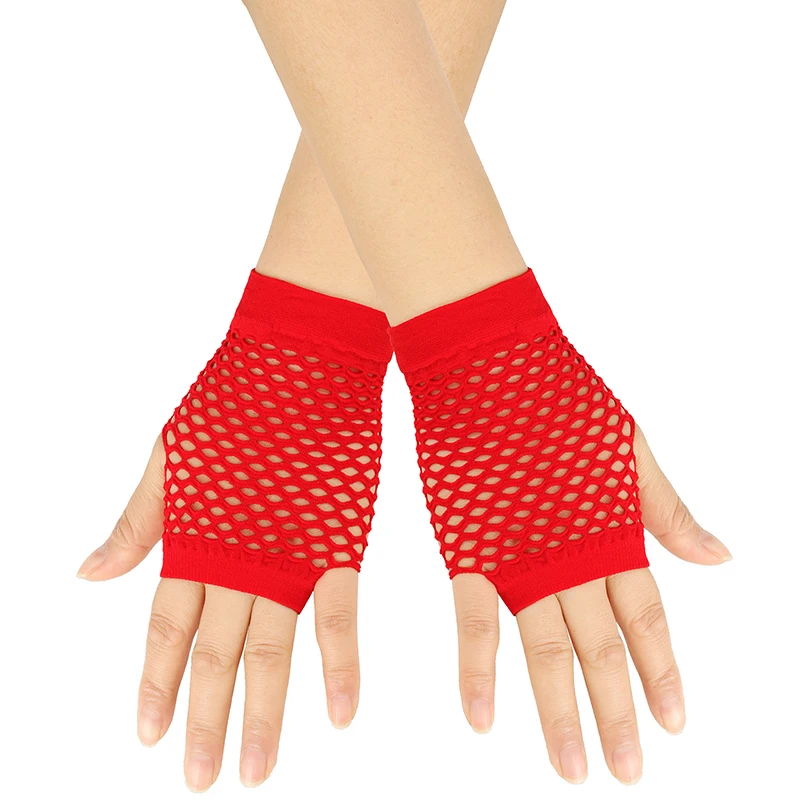 Guantes de red de rejilla sin dedos para mujer, sin dedos guantes de malla, elásticos, elegantes, Punk, Rock, Club nocturno, fiesta, nuevo