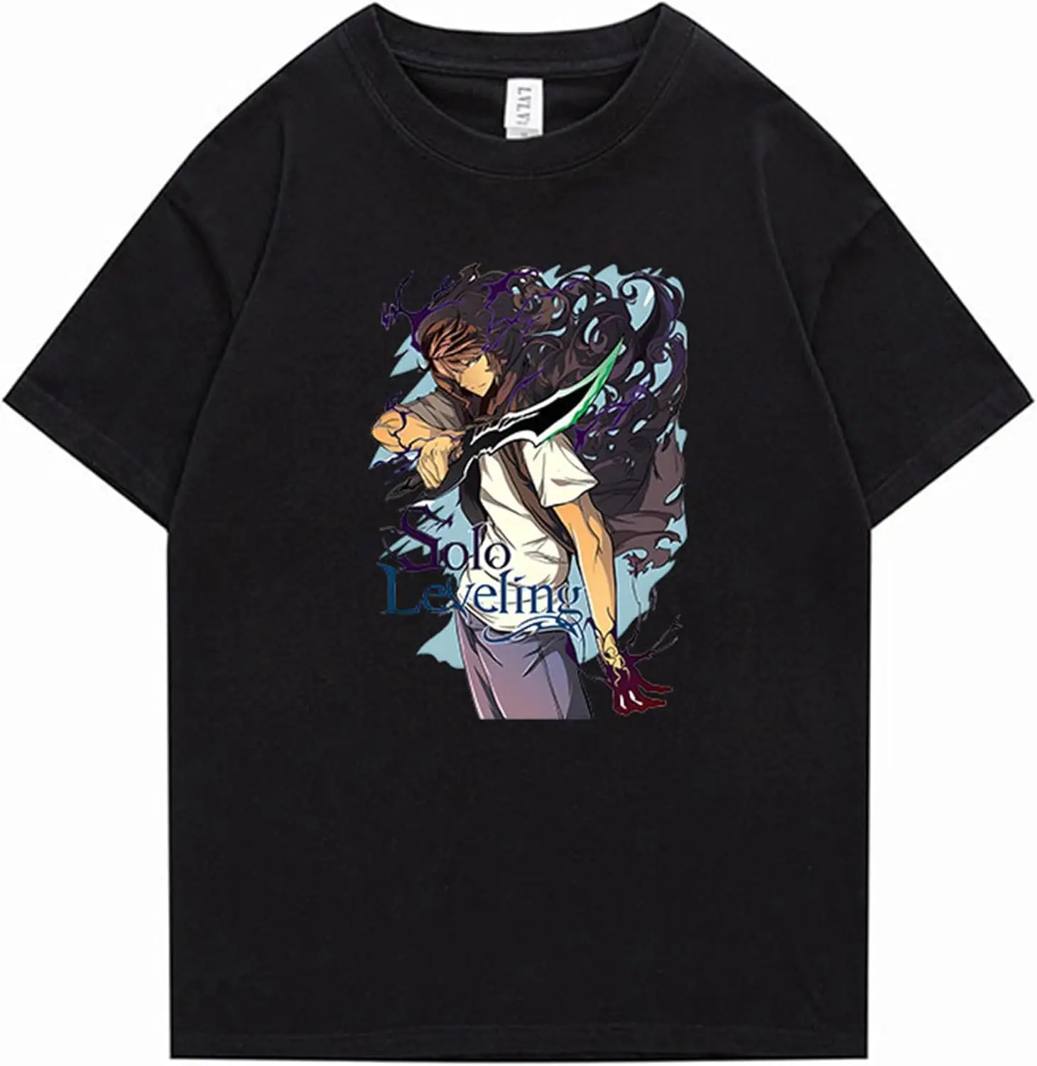 Solo Leveling T-Shirt Unisex Short Sleeve Crew Neck Cotton Tee Cosplay Sung Jinwoo Plus Size 5XL New Anime Merch