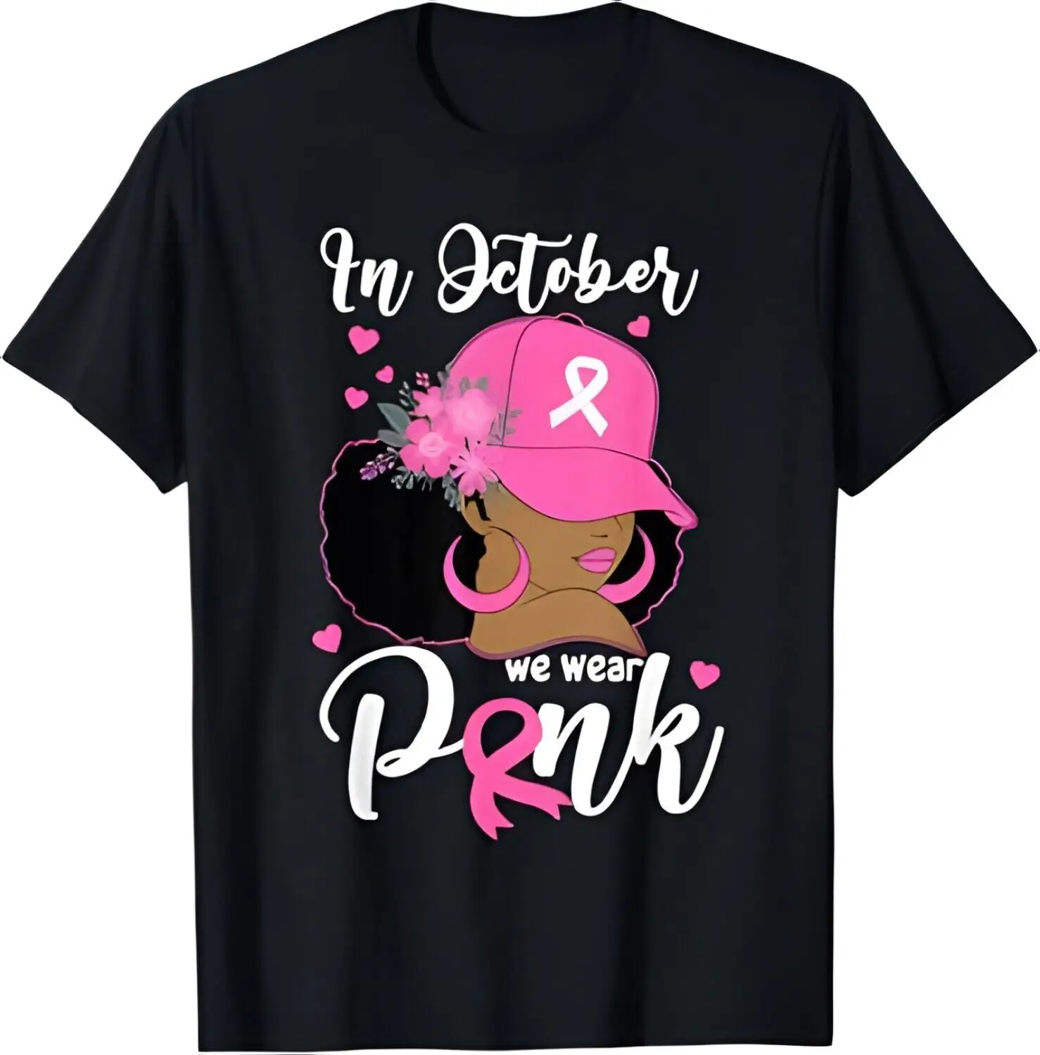 We Wear Pink Breast Cancer Awareness Black Women T-Shirt