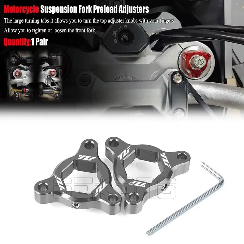 Ajustador de Precarga de Horquilla CNC de 14MM para Motocicletas Yamaha FZ1, YZF-R6, YZF-R1, YZFR1, YZFR6, MT-09