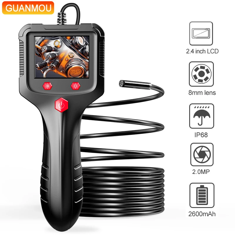 Endoscope Camera with Light IP67 Waterproof Endoscope 1080 HD Inspection Camera with Semi-Rigid Cord Gadgets for Men