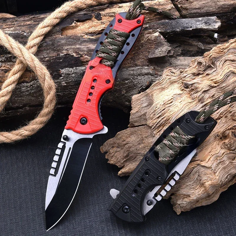 folding knife with non-slip handle EDC camping hiking pocket knife for camping outdoor activities