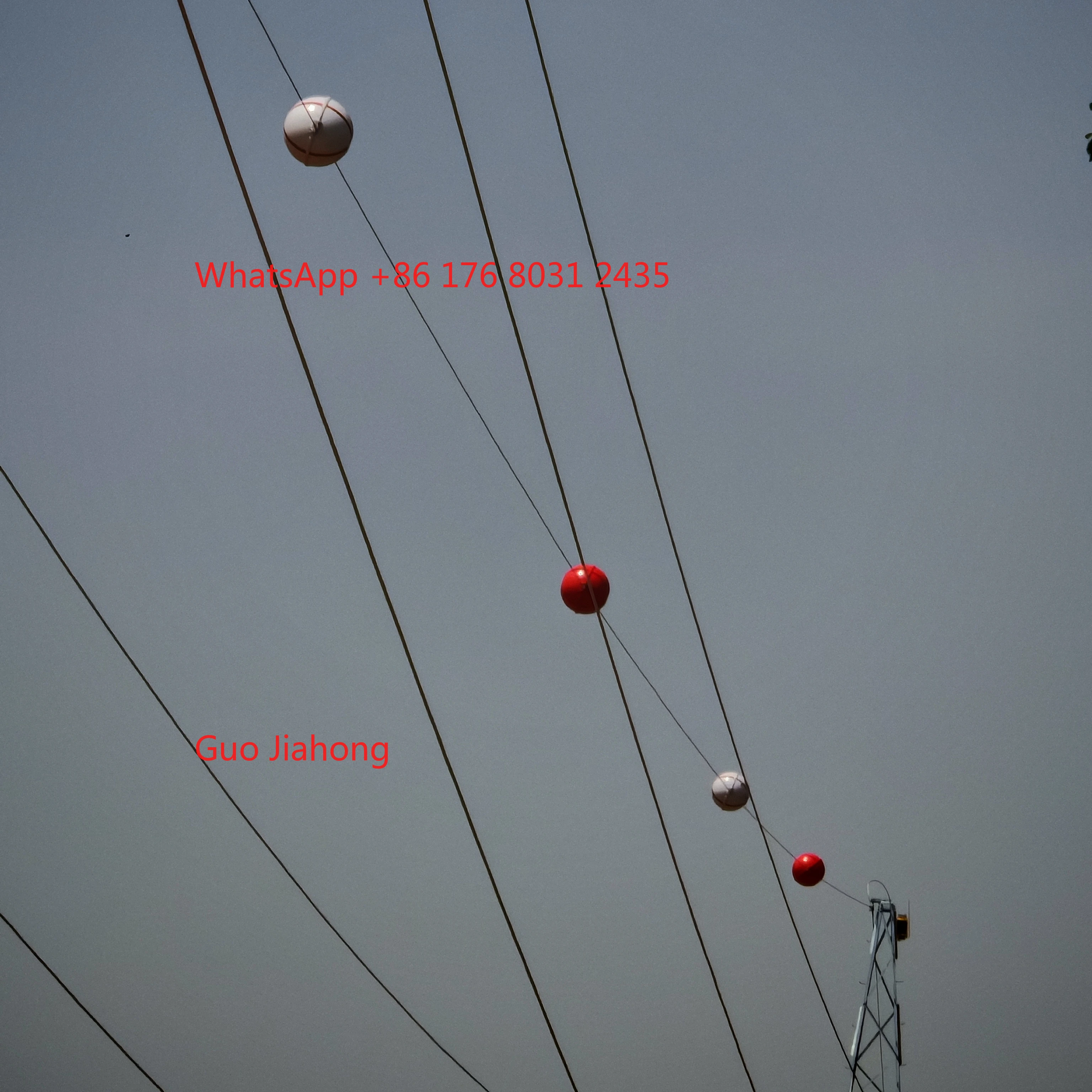 

Daylight Spherical Markers 24'' ACSS/ACCR 500KV Power Line White/Red/Orange Warning Sphere with Armor Rods