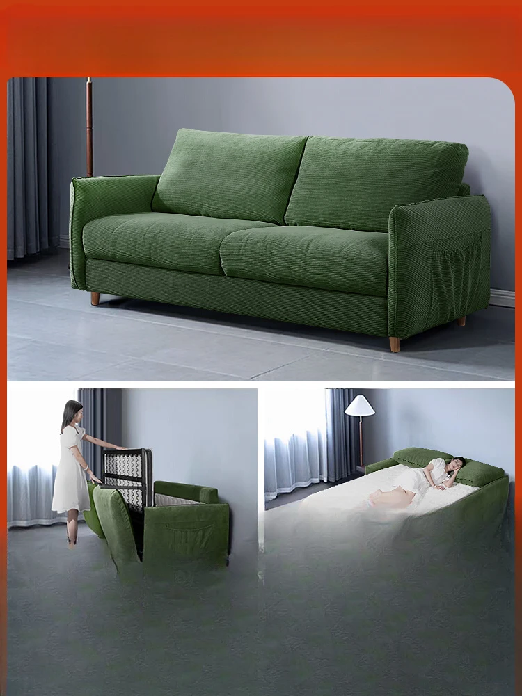 Nordic high-end sofa bed, foldable dual-purpose bed, small living room, single and double multi-functional bed new model