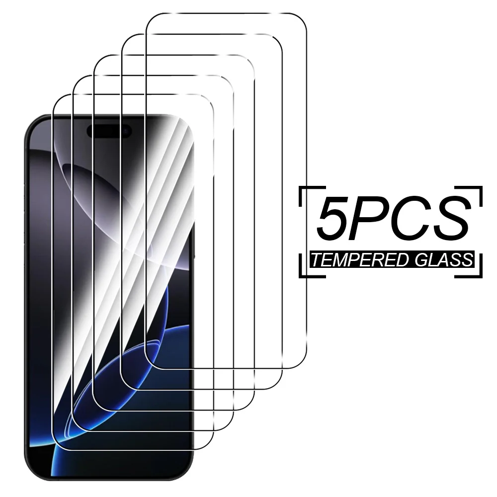 Iphone16pro Tempered Glass 5Pcs Screen Protector For IPhone 16 Pro Max Plus 16Pro IPhone16 ProMax 16Plus 2024 Protective Glass