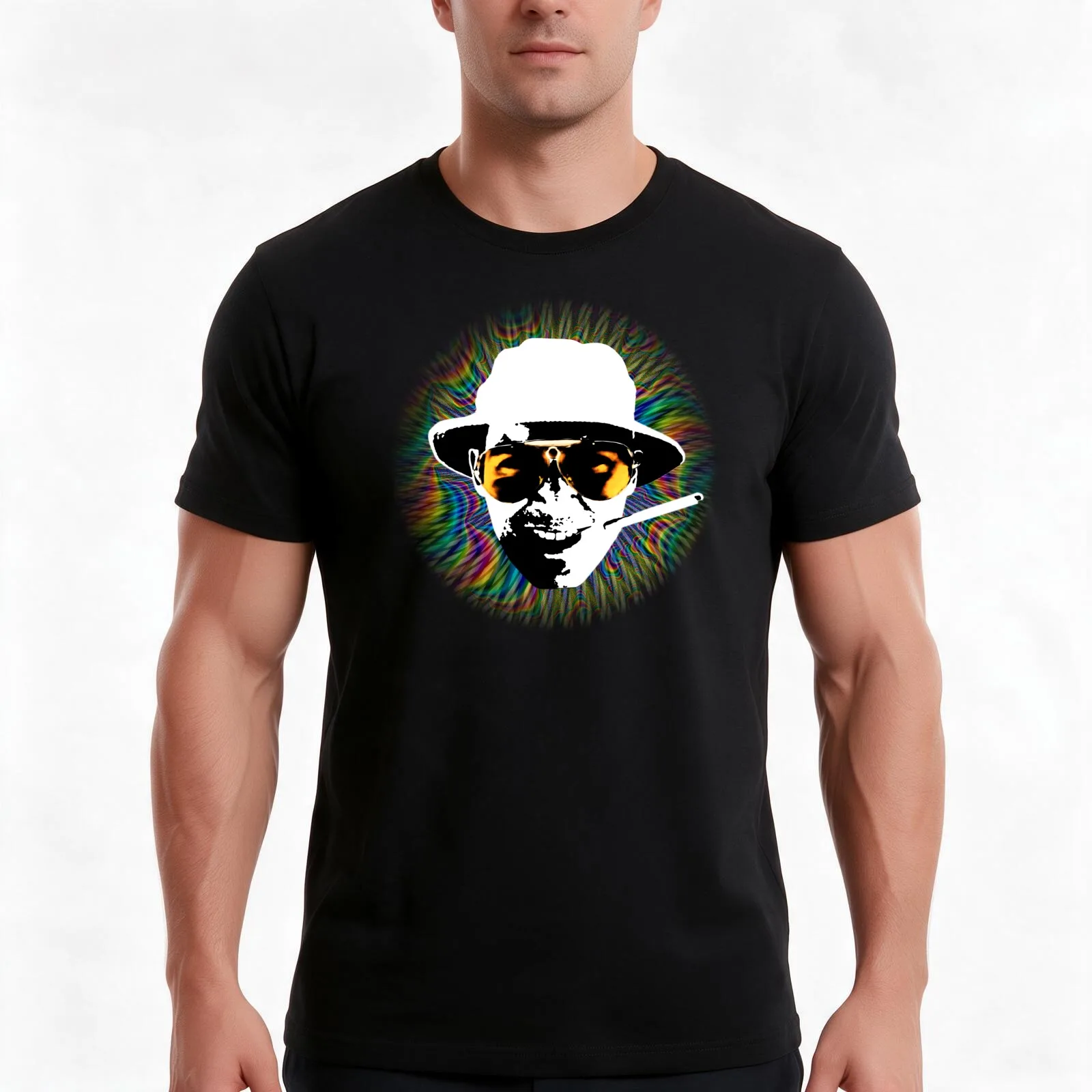 H.S.Thompson T-Shirt, Summer Casual Cotton Tee, Oversized Streetwear Tops, Vintage Graphic Print, Loose Fit Short Sleeve