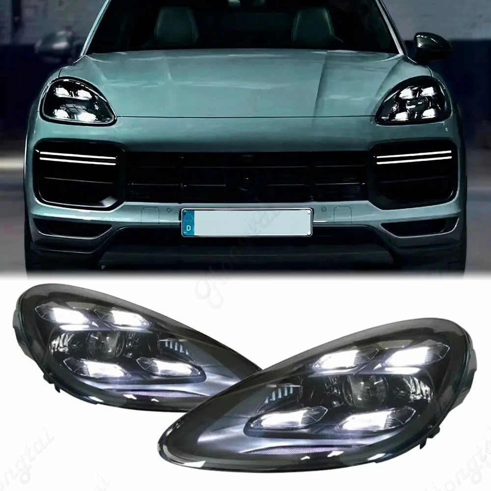 

Pair Full LED Headlight assembly LED For 2011-2012 2013 2014 Porsche Cayenne S GTS 958.1 958.2 Upgrade Matrix Laser headlights