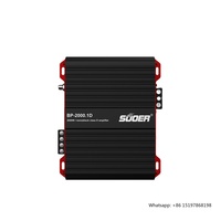 Suoer BP-2000 Monoblock Class D 2000 Watts RMS Power Car Amplifier with 12V Auto for Monochannel Cars Includes Crossovers
