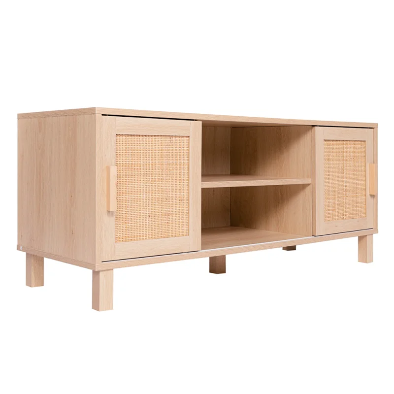 xx-3-Drawer Extendable Modern Flat Wood and Rattan Dresser for Bedroom or Living Room Home Furniture Storage Cabinets*