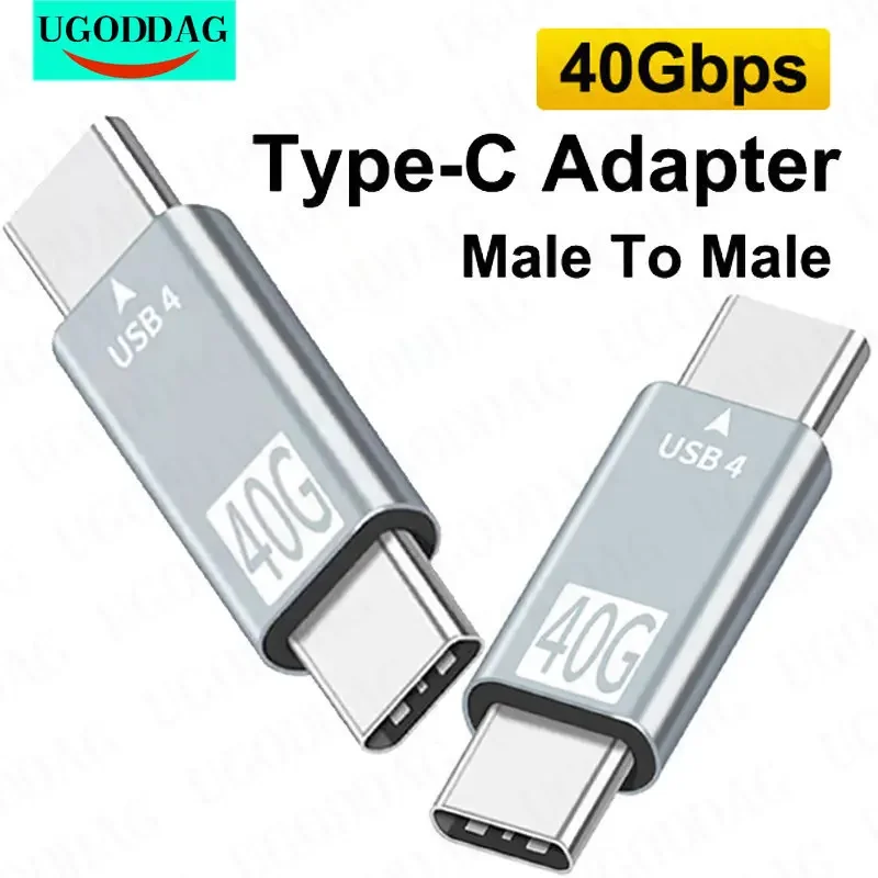 

USB 4.0 Adapter Type-C Male To Male Extension Connector For Macbook 40Gbps Data Transfer USB C Converter For Macbook Hard Driver