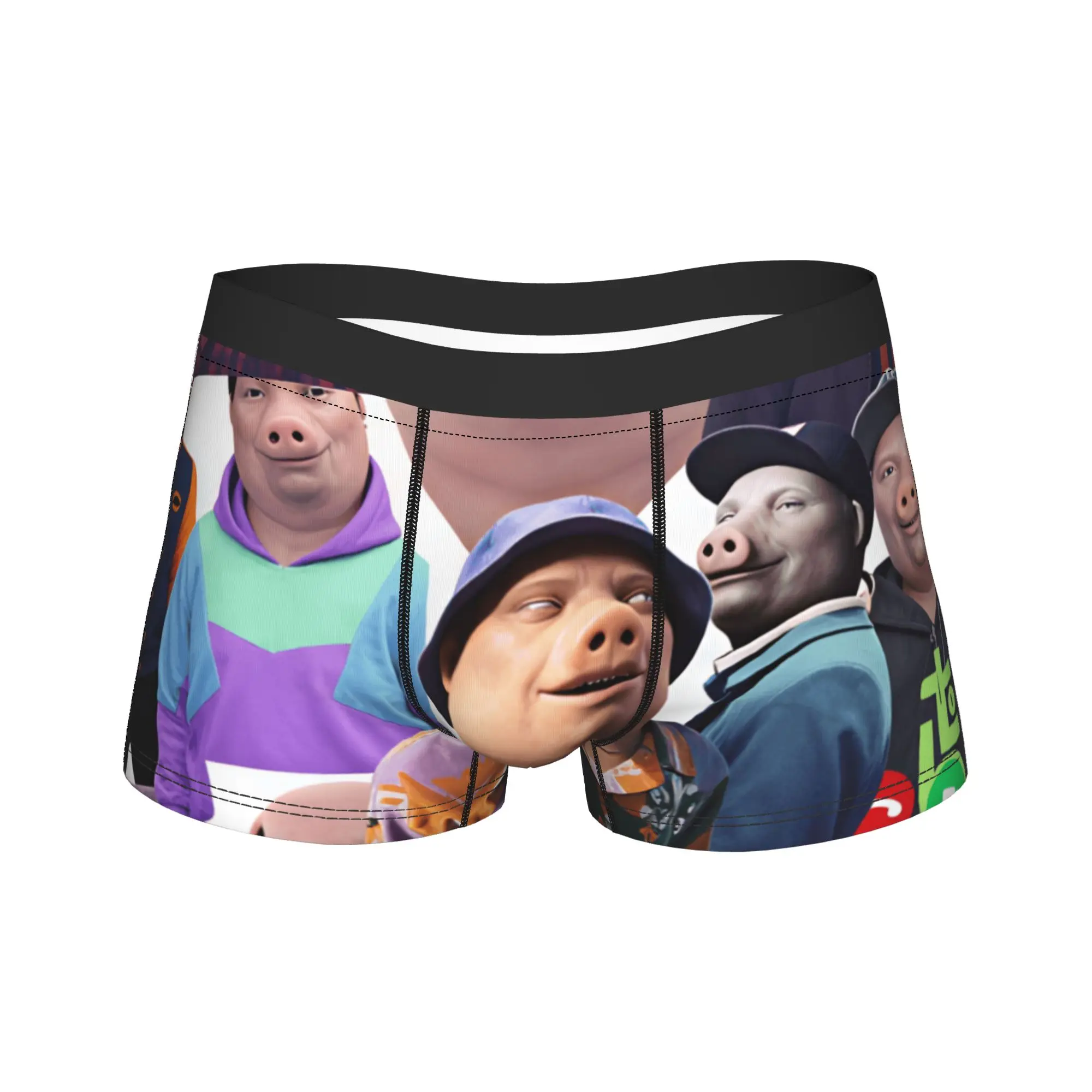 John Pork Funny Character Compilation Shorts Briefs  Underwear Trenky Man Funny Boxer Shorts Print Plus Size Underpants