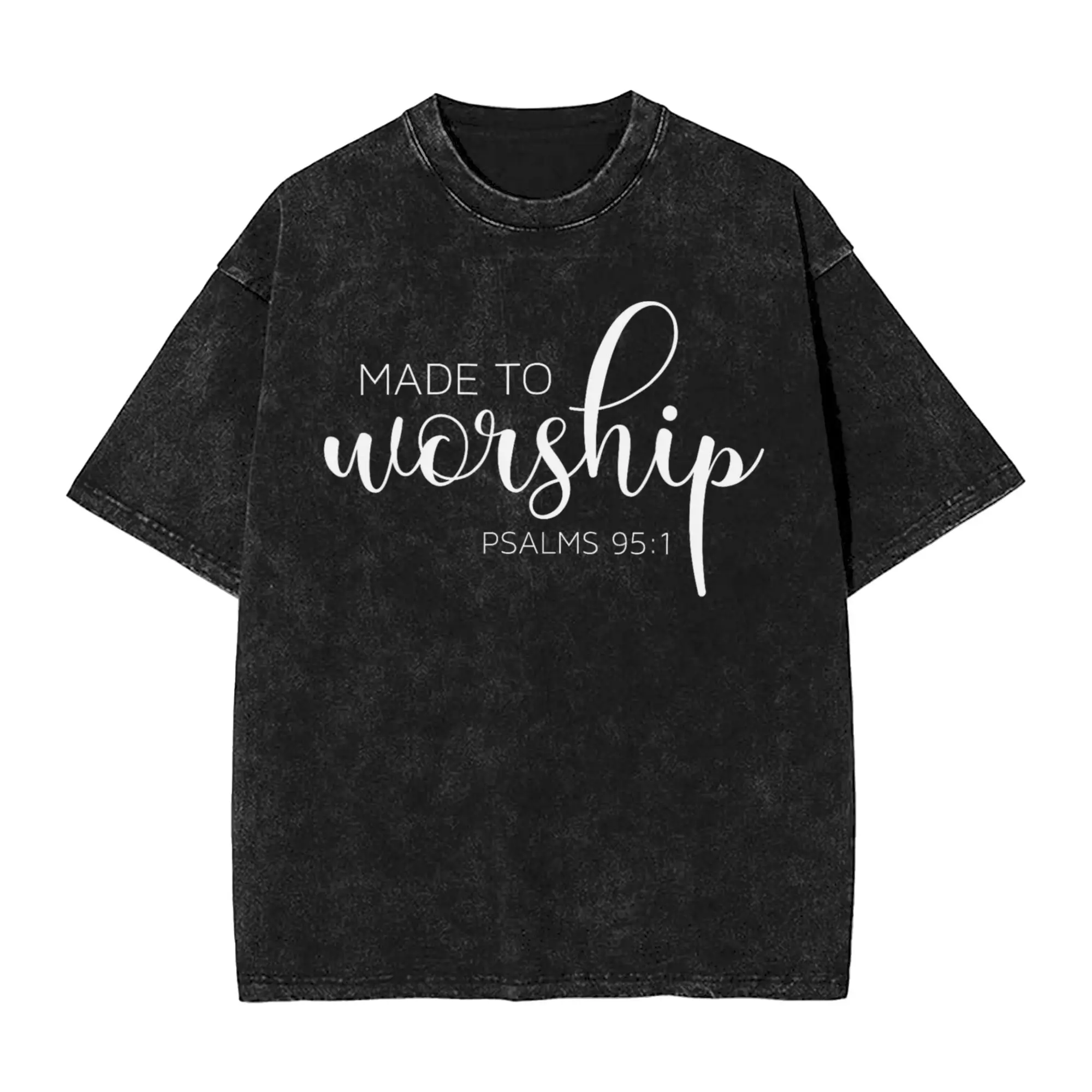 Awesome If The Stars were Made to Worship So Will I Praise T-Shirt for Men Round Neck Cotton Washed T Shirts  Short Sleeve Tees