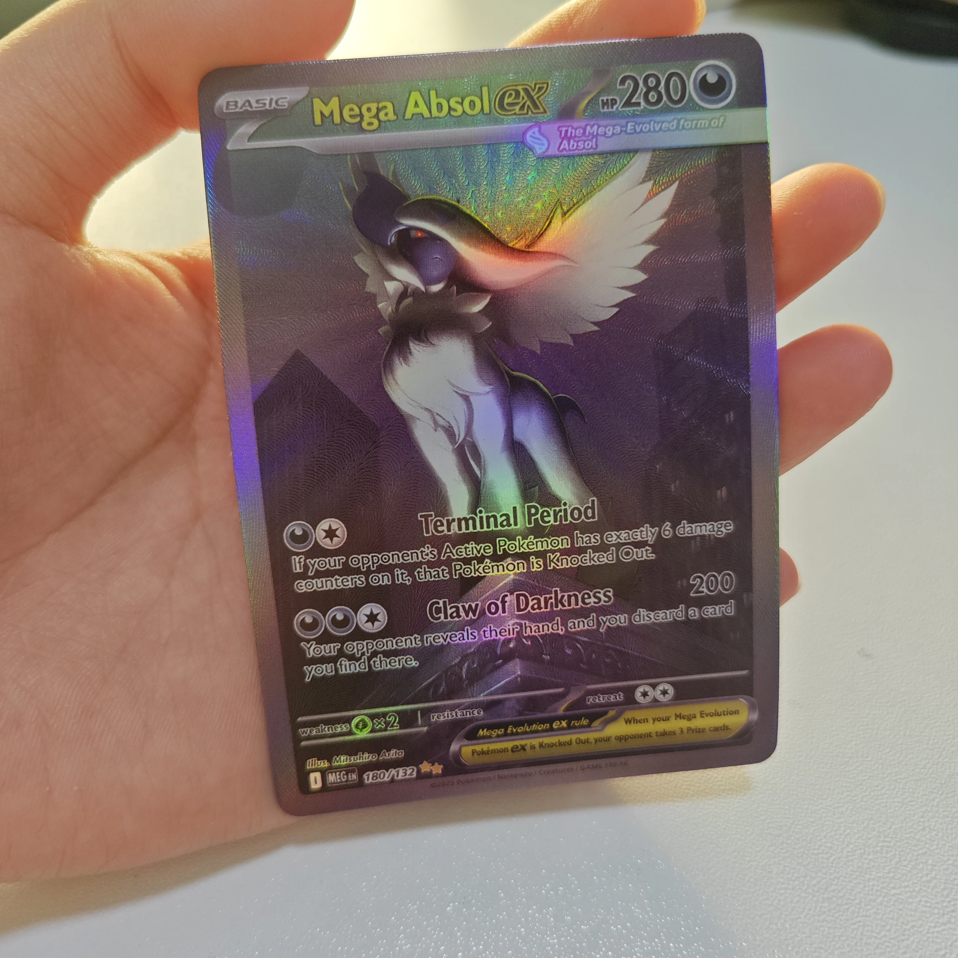 

PTCG Mega Absole EX Card Diy Базовые дефектные товары Коллекция игр Настольный реквизит Игральные карты 280HP Подарок на фестиваль мультфильмов