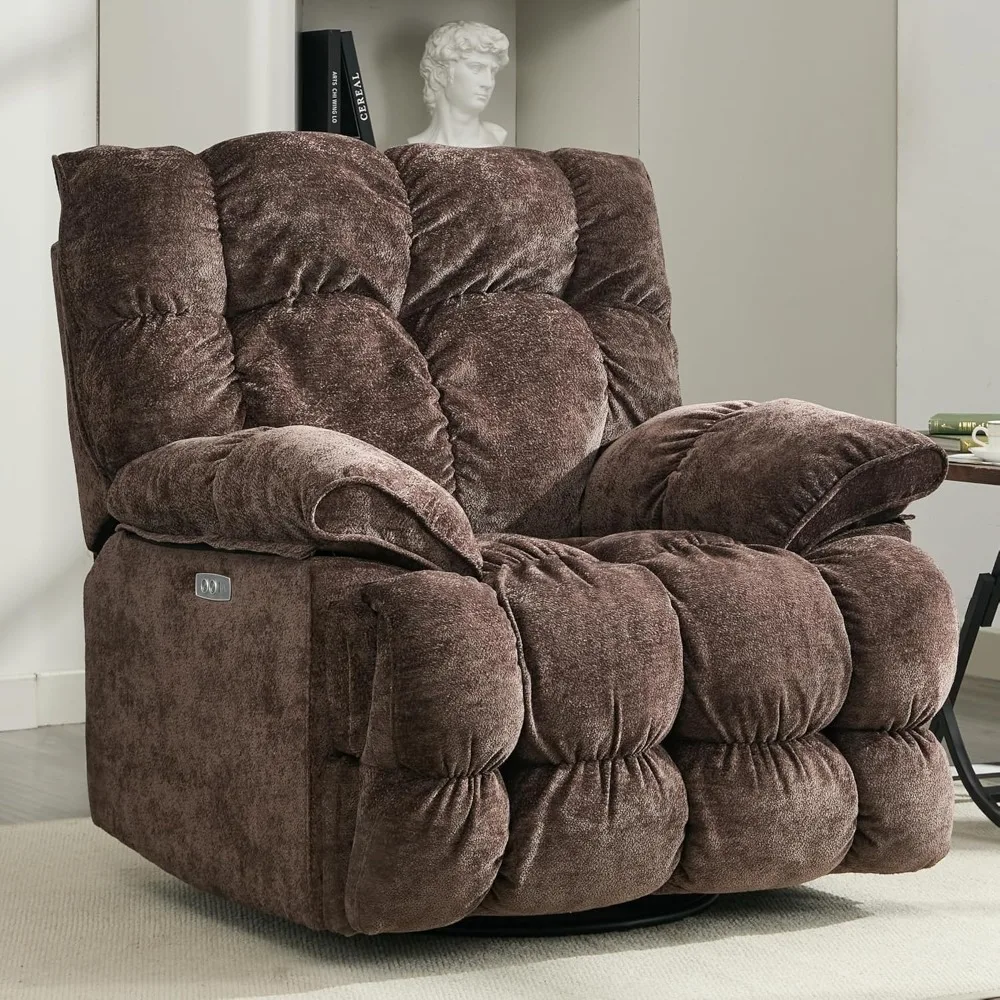 

Oversized Rocker Recliner Chair,Power Swivel Recliner for Living Room,Overstuffed Extra Wide Rocking Recliners with Breathable S