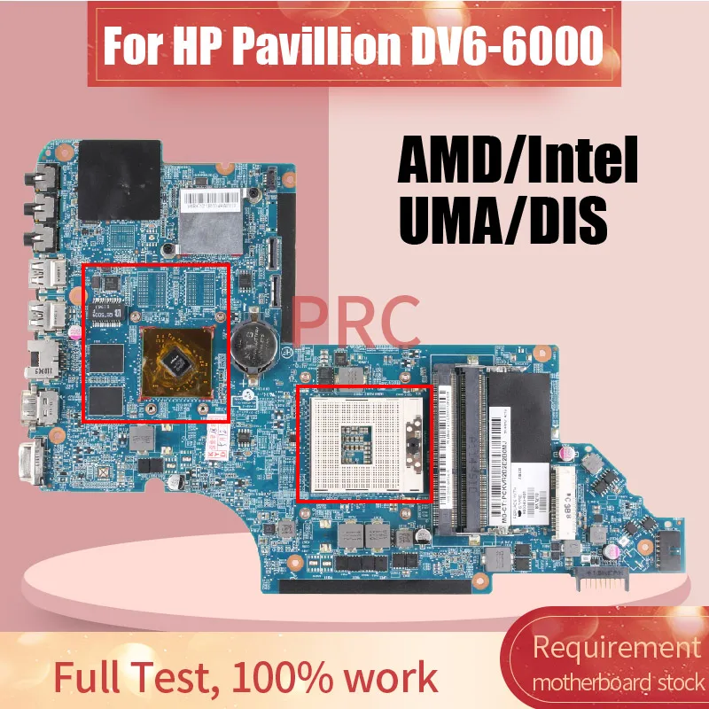 

Для материнской платы ноутбука HP Pavilion DV6 DV6-6000 665282 -001 665343 11A67-2 11A40-2 HM65/AMD UMA/DIS DDR3 Тест материнской платы ноутбука