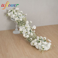 Uflower 50/100cm Luxury Wedding Flower Row Artificial Backdrop Birthday Party Centerpiece Flower Event Stage Flora Decor