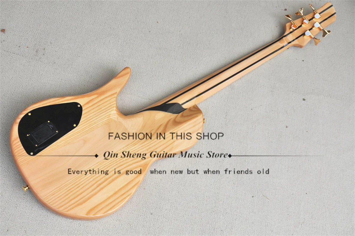 5 String Electric Bass Guitar, For Bass, Maple Neck Through Ash Body, Maple Fingerboard, Small Mini Switch, Active Battery