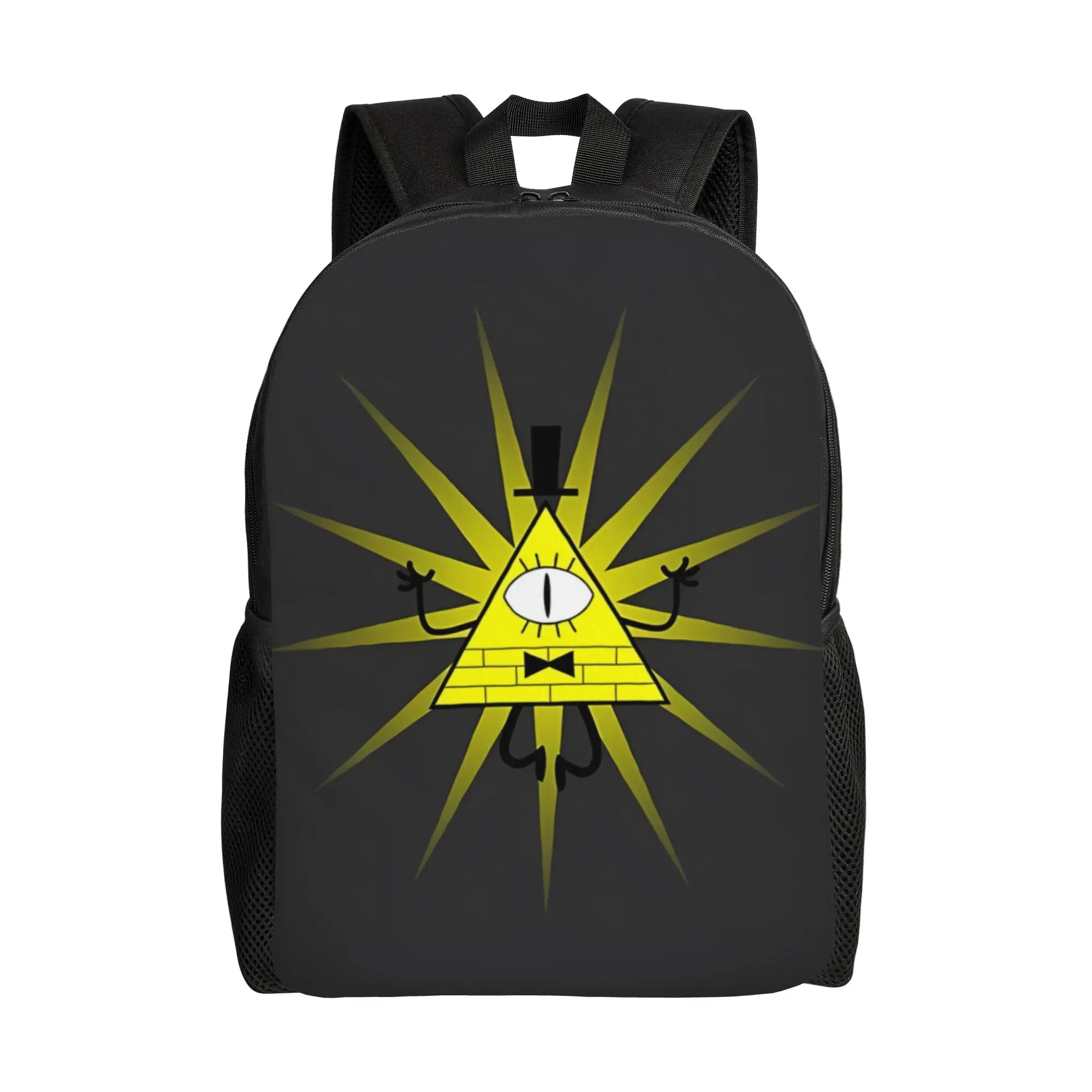 

Back to school season Retro Washable Bill Cipher Storage Bag Gravity Falls Students Backpack