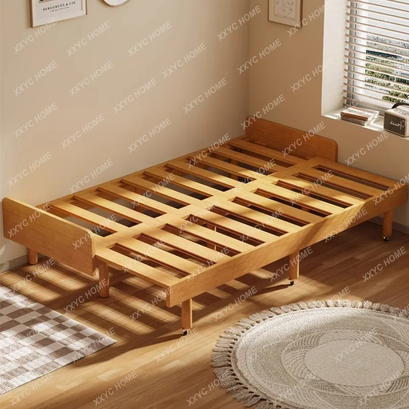 A folding sofa Med for study, solid wood dual-purpose douMle single sitting and lying dual-purpose