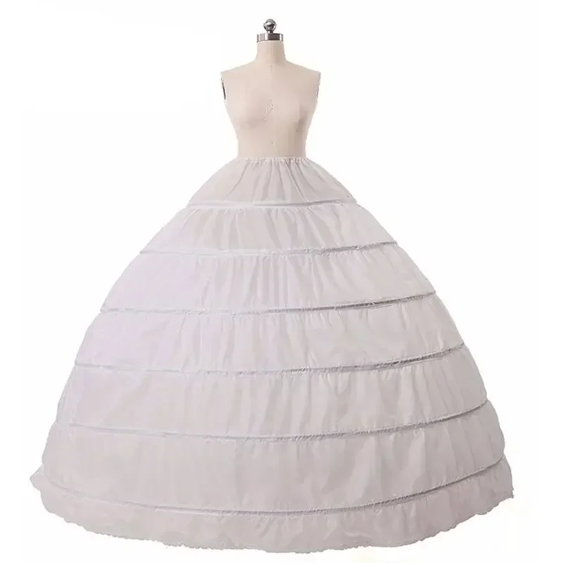 6 Hoops Yarn Large Bride Bridal Wedding Dress Support Petticoat Women Costume Skirts Lining
