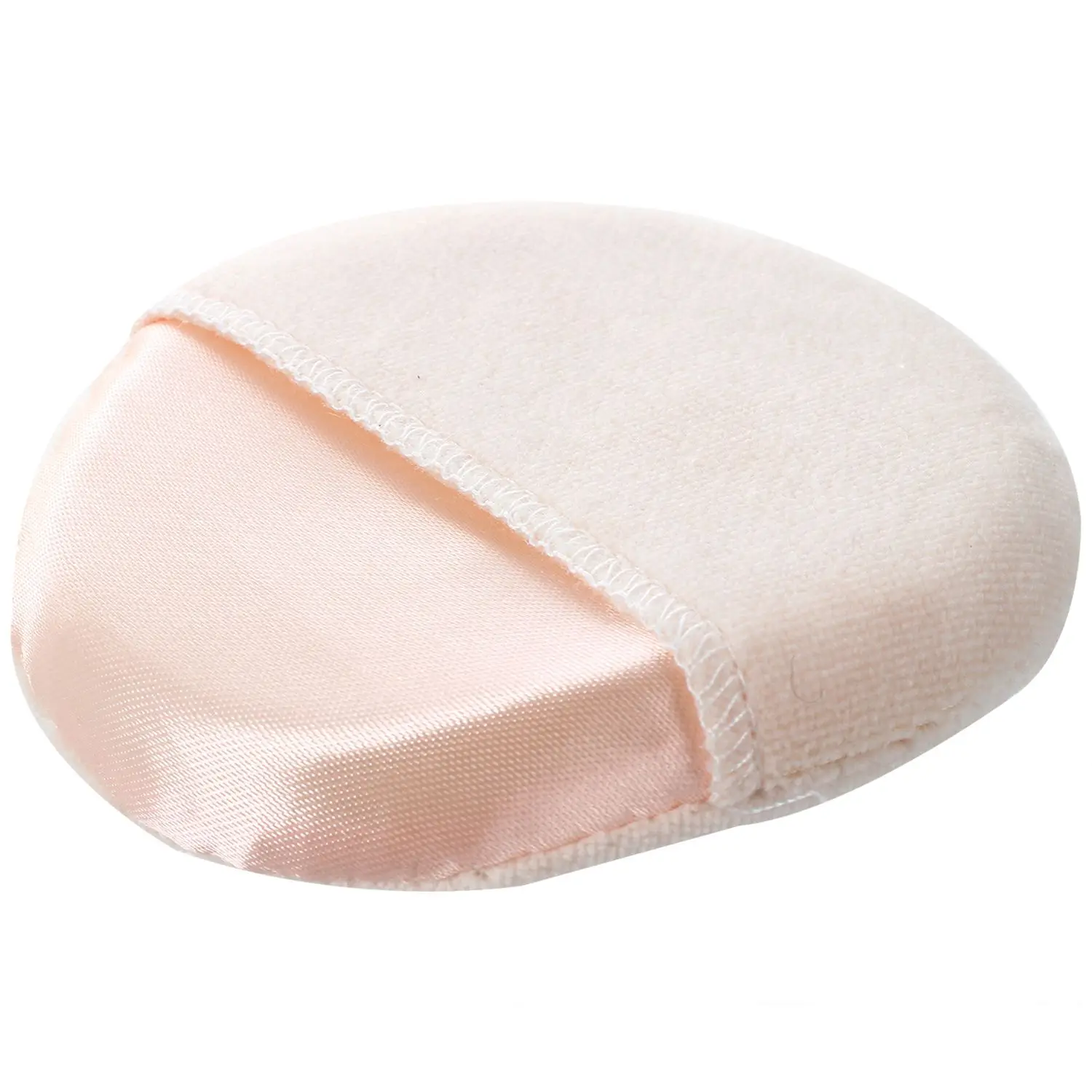 Puff de maquillaje Facial redondo para mujer, color Beige y blanco