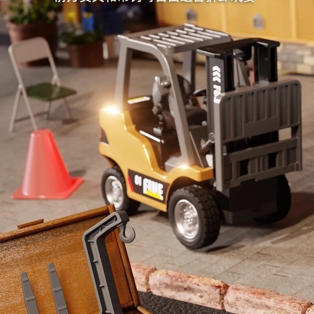 Remote Control Remote Control Forklift Alloy Material 1:64 Scale Mini Excavator Variable Speed Sound Effects Dump Truck