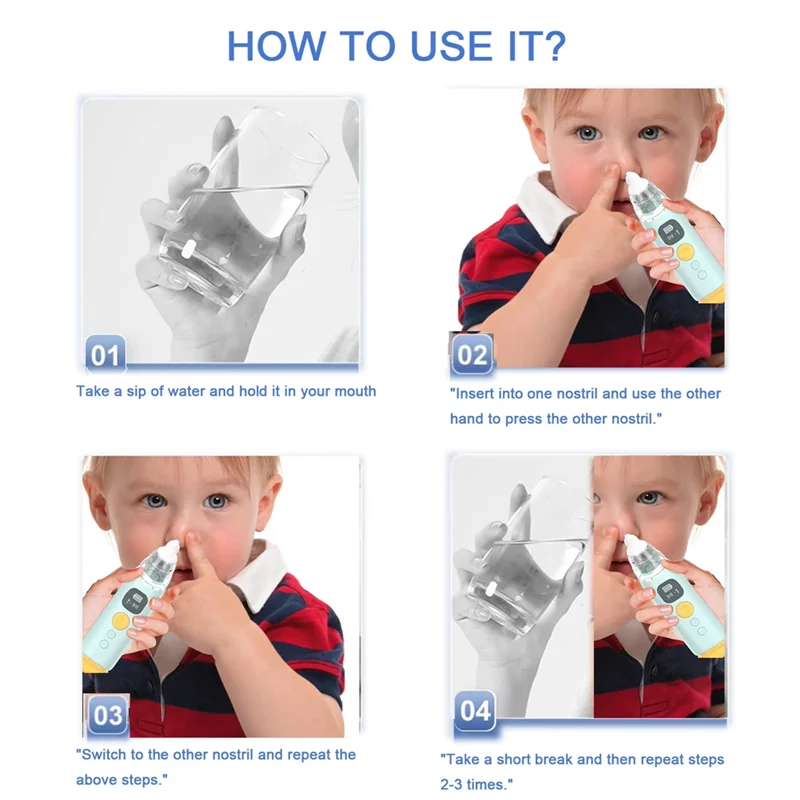 -MEOF Electric Nasal Aspirator Ear Pressure Reliever Relieve Ear Discomfort Caused Eustachian Ear Unclogger Khaki