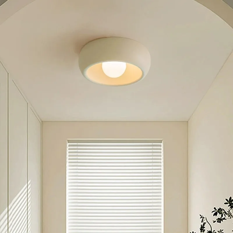 

Japanese Wabi Sabi Style Circular Hallway Light Balcony LED Ceiling Cloakroom Entry Aisle Ceiling Chandelier Home Decor Lighting