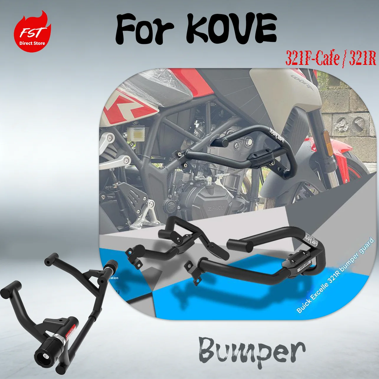 

Crash Bar & Spring Slider Kit For KOVE 321F-Cafe / 321R, Racing Engine Guard, Anti-Crash Bumper Protector Accessories