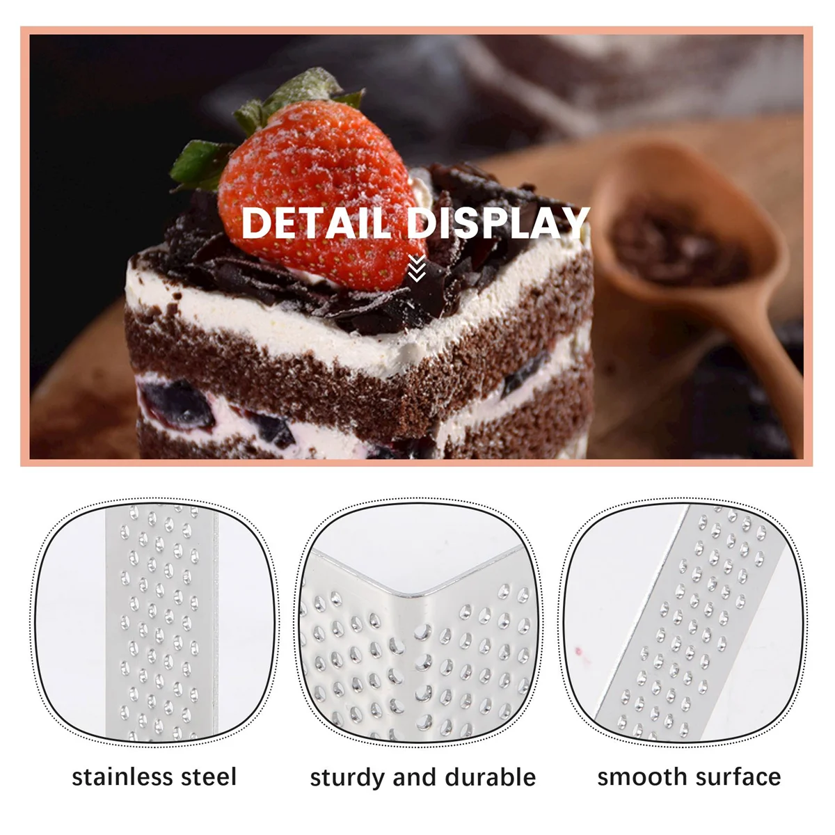 AAAF Perforated Tart Ring Stainless Steel Tartlet Molds Square Shape Mould Cake Circle French Pastry Baking Tool, 5 Pack