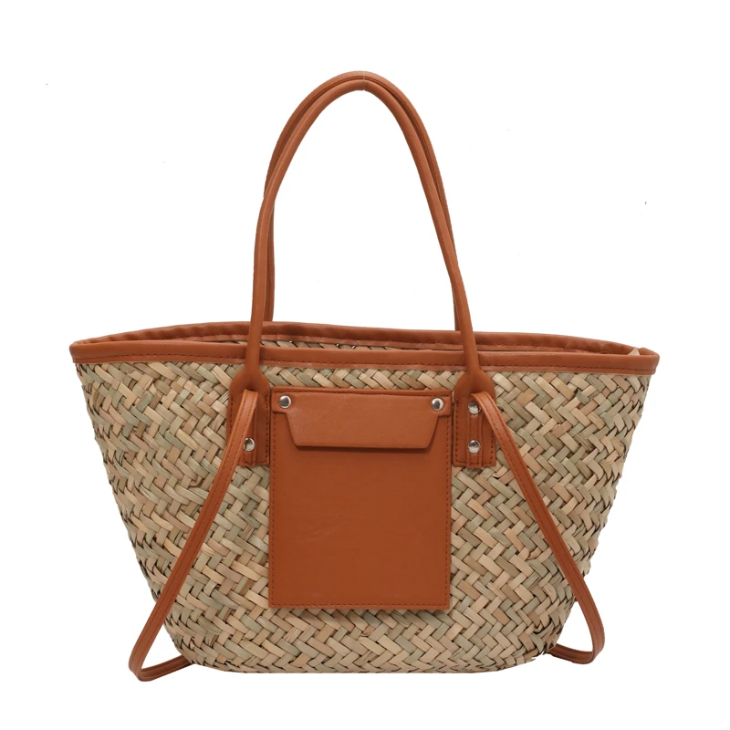 New Beach Basket Summer Bag Straw Bag Fashion Beach Bags Big Rattan Shoulder Bags Large Capacity Woven Bag Handmade Handbags