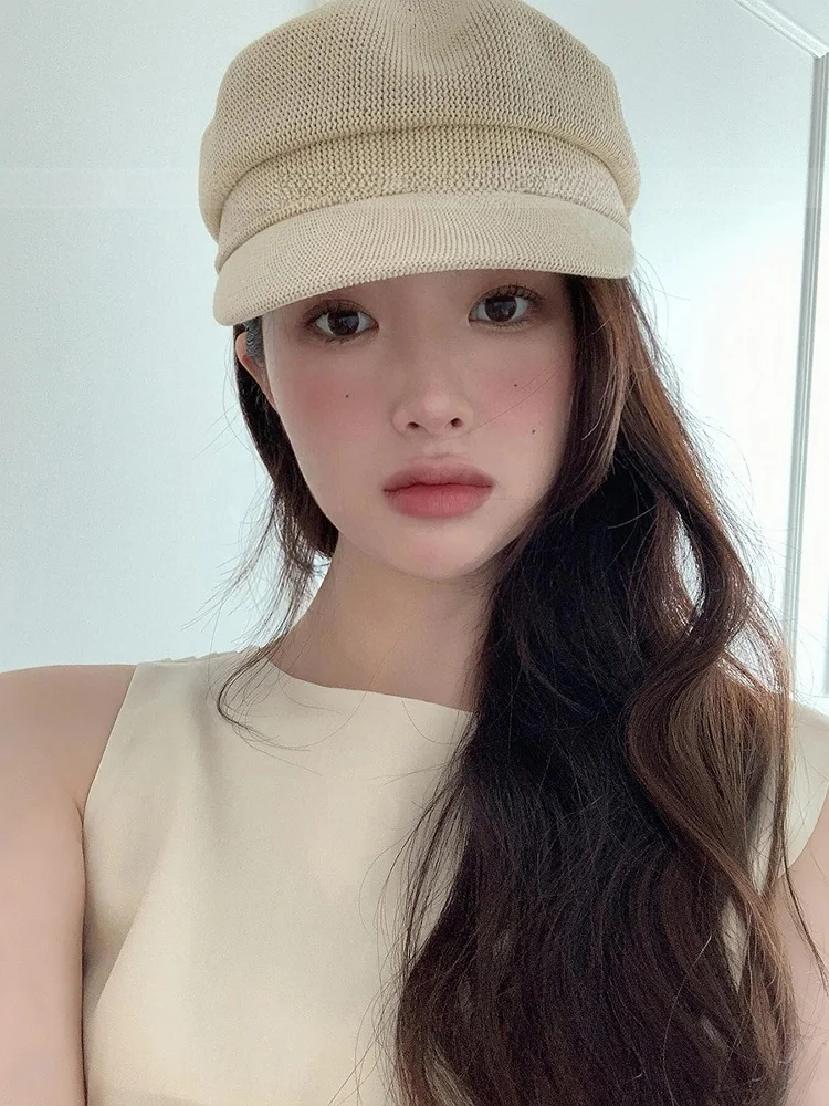 

Casual Color Women's Buet Hat Summer Sunade Octagonal ape Faionable Wide Brim Hat for Streetwear And Outdoors