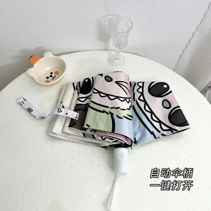 Umbrella Labubu Monster Cartoon Automatic Sunshade Kawaii Umbrella Sun Umbrella Sunscreen Anti-Ultraviolet Folding Umbrella Gift