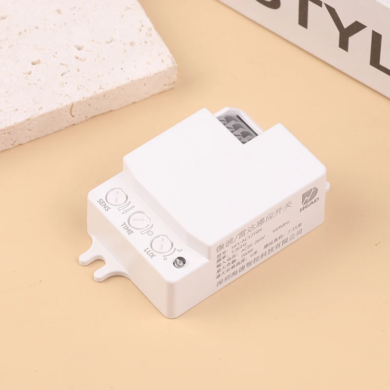 AC 85V-250V 5.8GHz Microwave Radar Sensor Switch Human Body Motion Detector For LED Light Sensors Controller Switch