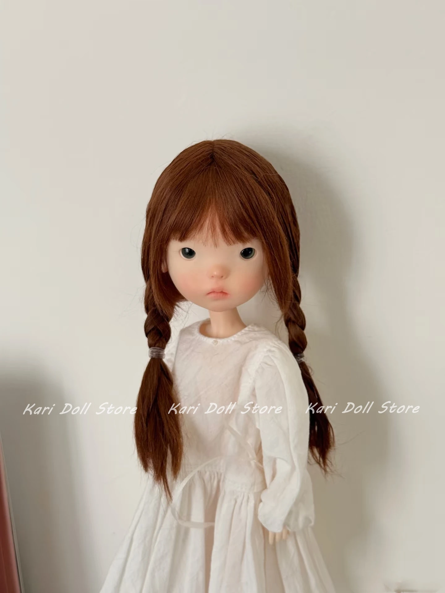 2026 Kari Doll Natural Hard Shell Pigtails Mohair Wig for Landazz Landoudou Doll 16cm Head Circumference