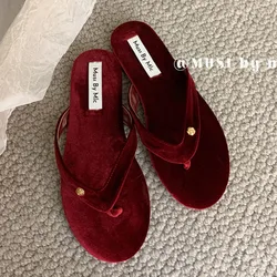 2024 Summer Gold Green New Brand Women Slip On Flip Flop Ladies Elegant Outdoor Flat Heel Vaction Slipper Open Toe Casual Slides