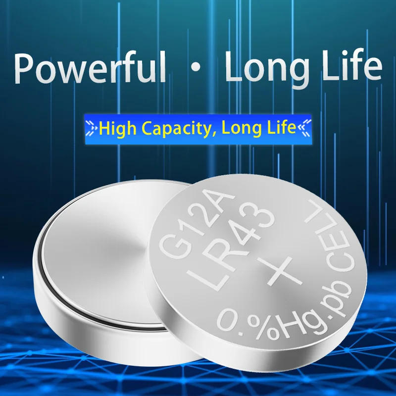LR1142 LR43 AG12 186 386A SR43 1.5V High Energy Button Cell Battery Long Shelf Life for Calculator Remote Small Electronic