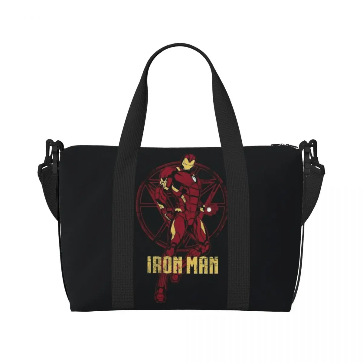 

Custom Wallpapers Iron Man Beach Tote Bag Women Extra Large Gym Carry On Superhero Travel Shopping Bags