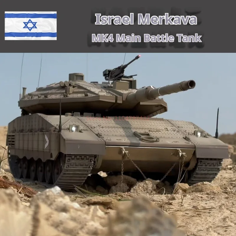 

Henglong 3958 Israel Mecawa MK4 Main Battle Tank Remote Control Electric Military Tank Model 1/16 Metal Track Boy Rc Toy Car