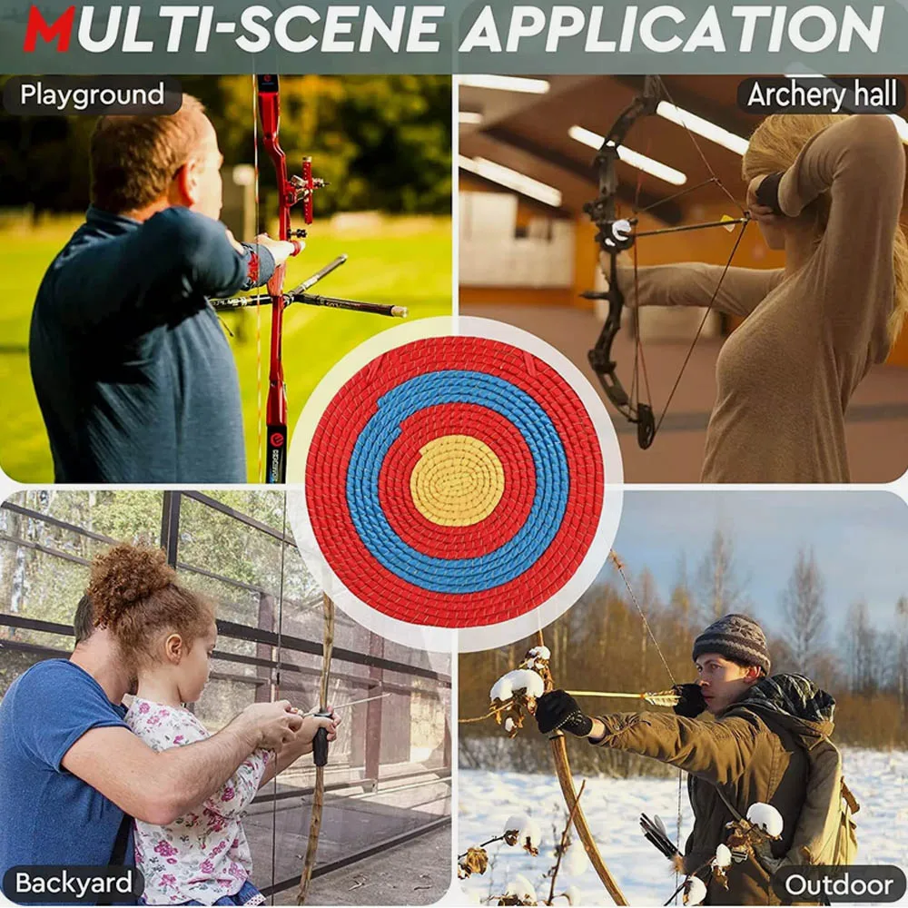 20\'\' Straw Archery Grass Target 3 Layer 6cm Thick Compound Recurve Bow Shooting Round StrawTarget for Outdoor Shooting Practice