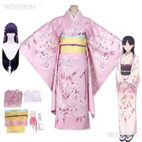 Anime My Happy Marriage Miyo Saimori Cosplay Costume Kimono Pink Dress Outfit Wig Japanese Clothing Women Halloween Party