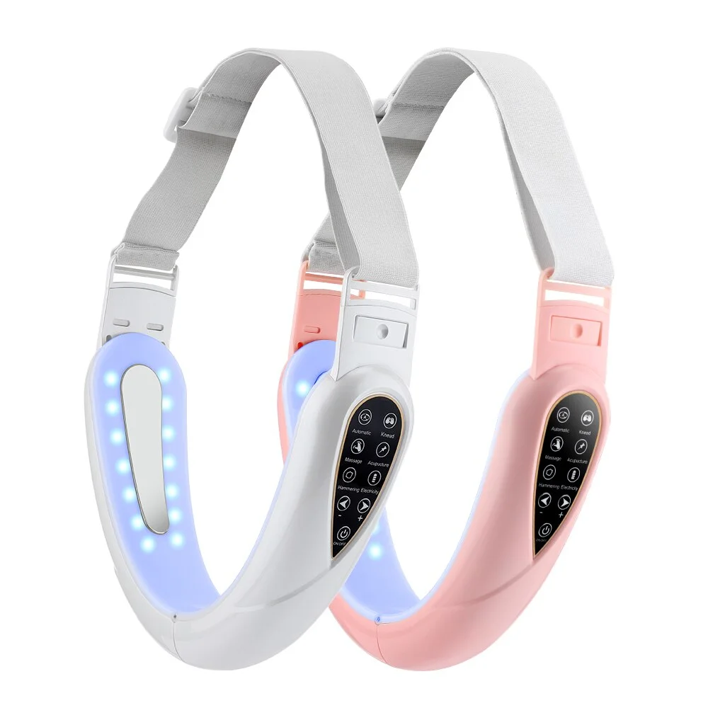 V Line Face Lifting  Beauty Device 5 Colors LED Photon Rejuvenation Double Chin Remover Facial Slimming Bandage Lift Up Belt