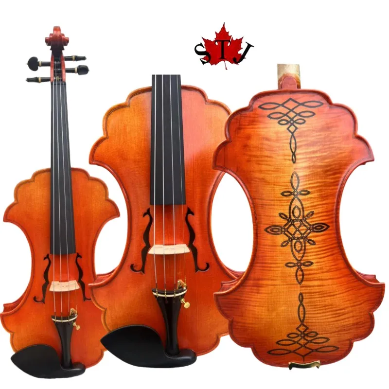 Handmade Entirely Baroque Style Lace SONG Master Top Inlay 4/4 Violin, Huge and Powerful Sound #10711